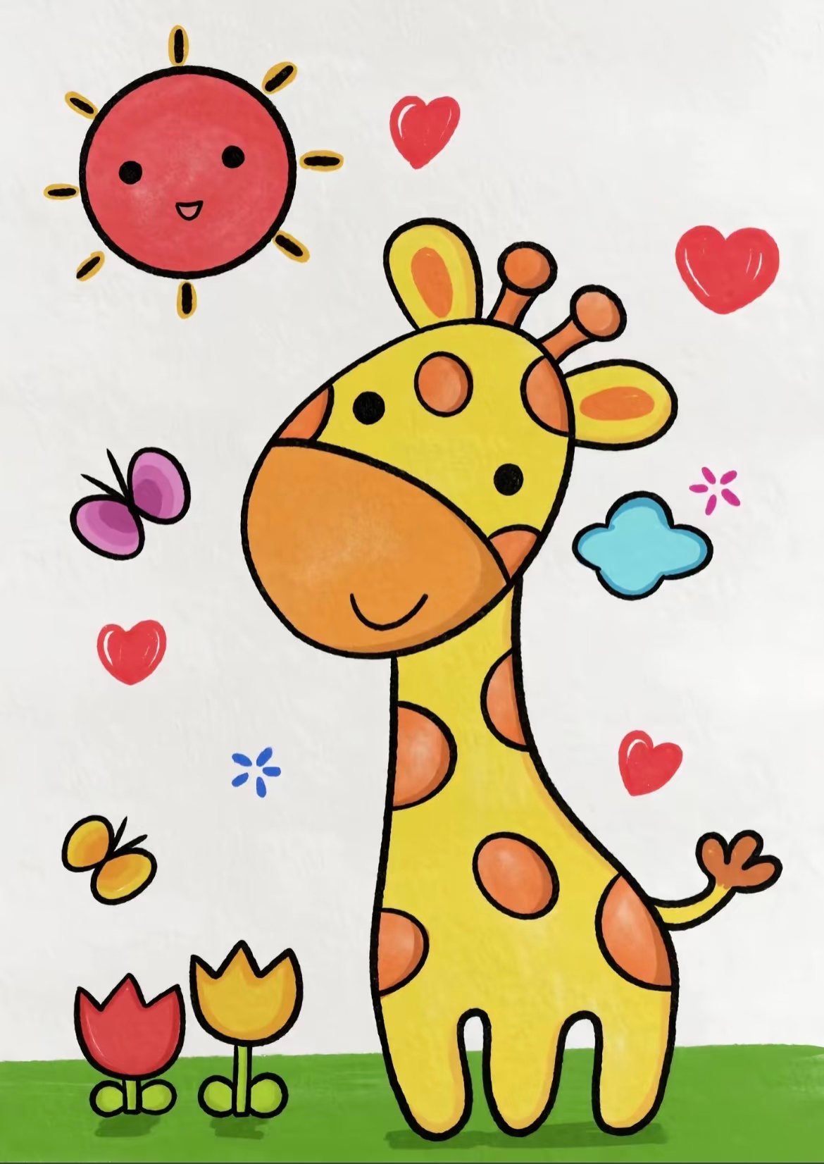 【转】简笔画-长颈鹿