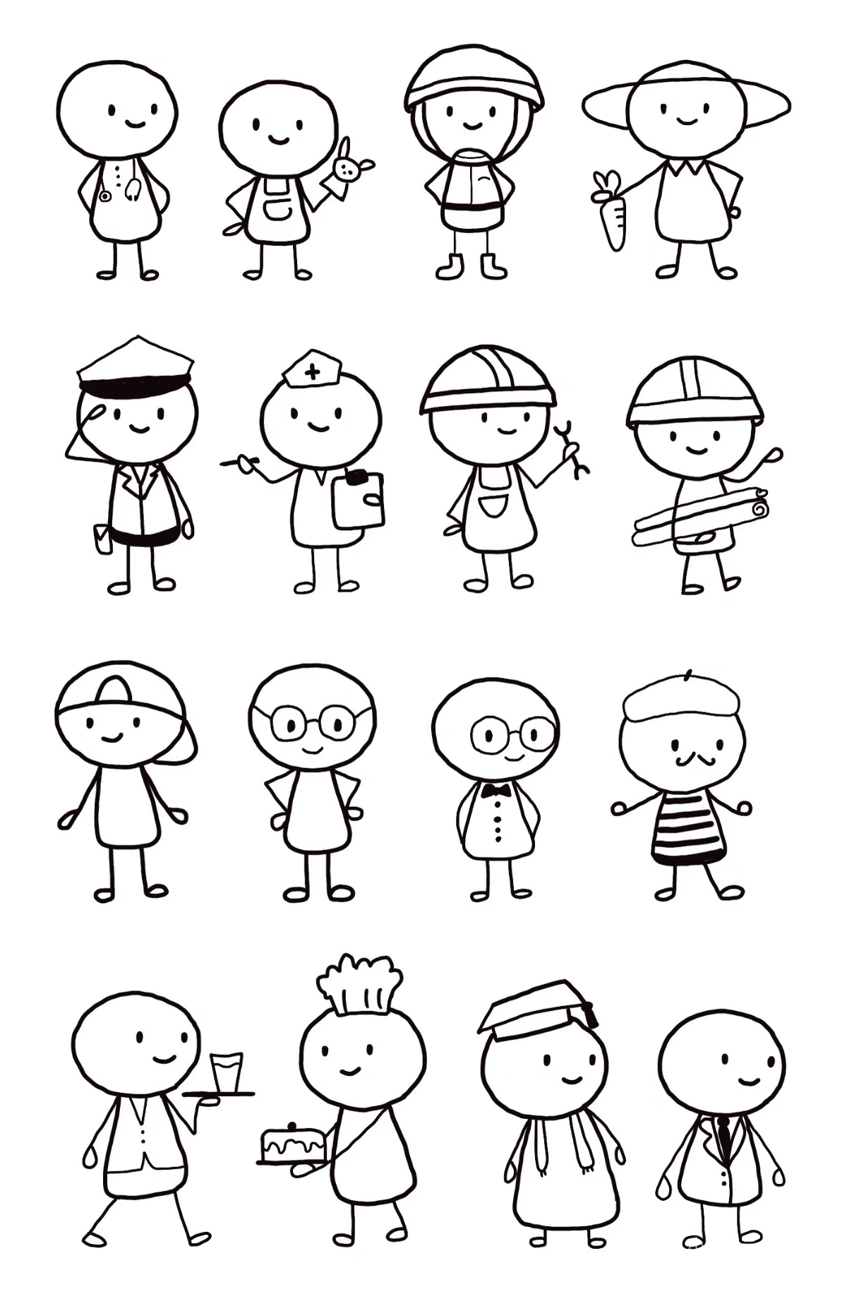 【转】简笔画-简单线条的小人